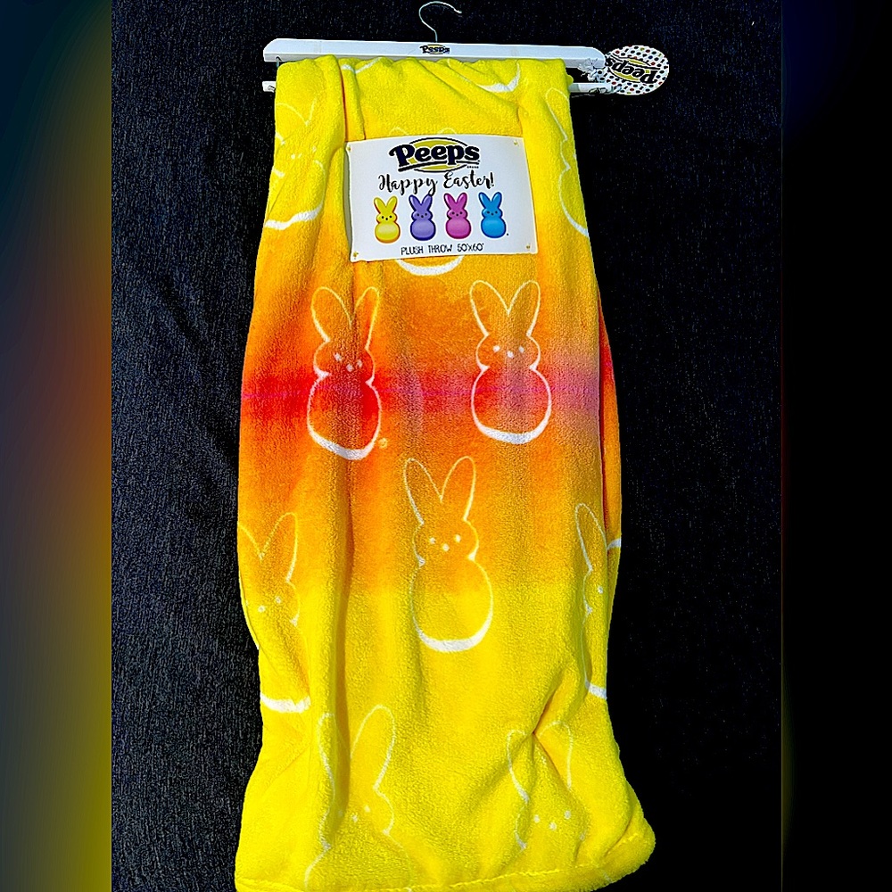 Peeps plush throw blanket classic easter peeps bunnies